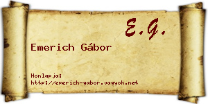 Emerich Gábor névjegykártya